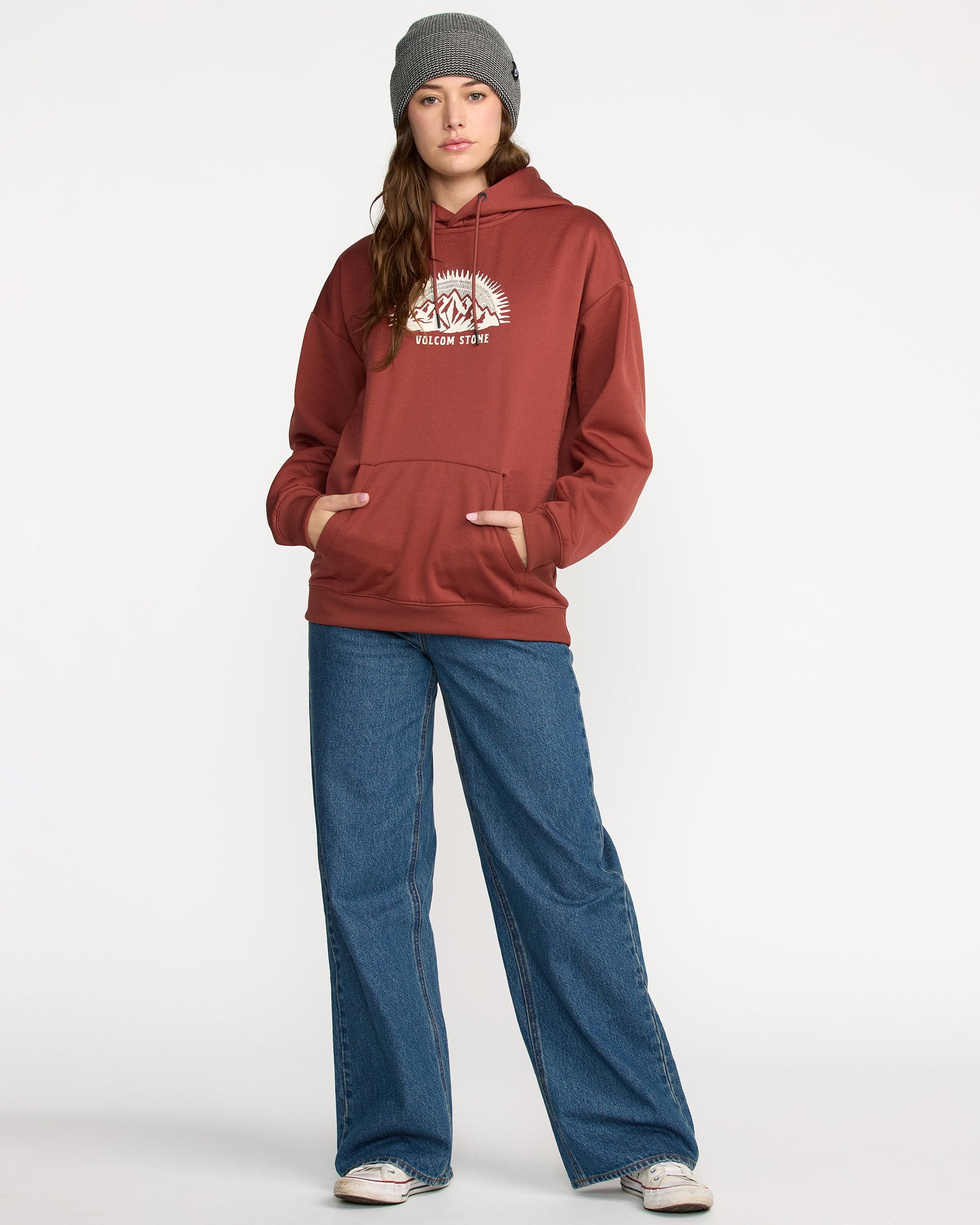 Women's Essential Hydro Hoodie-Henna-Volcom