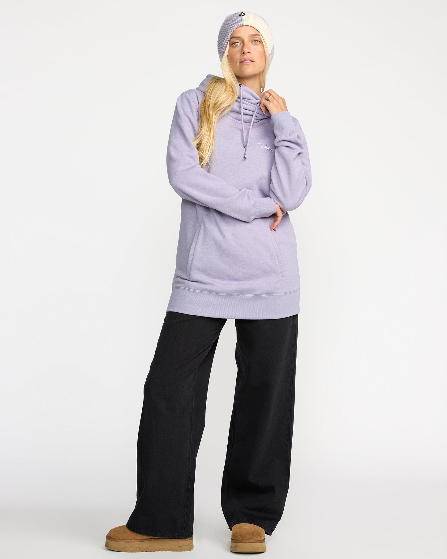 Women's Tower Pullover Fleece-Lavender Aura-Volcom