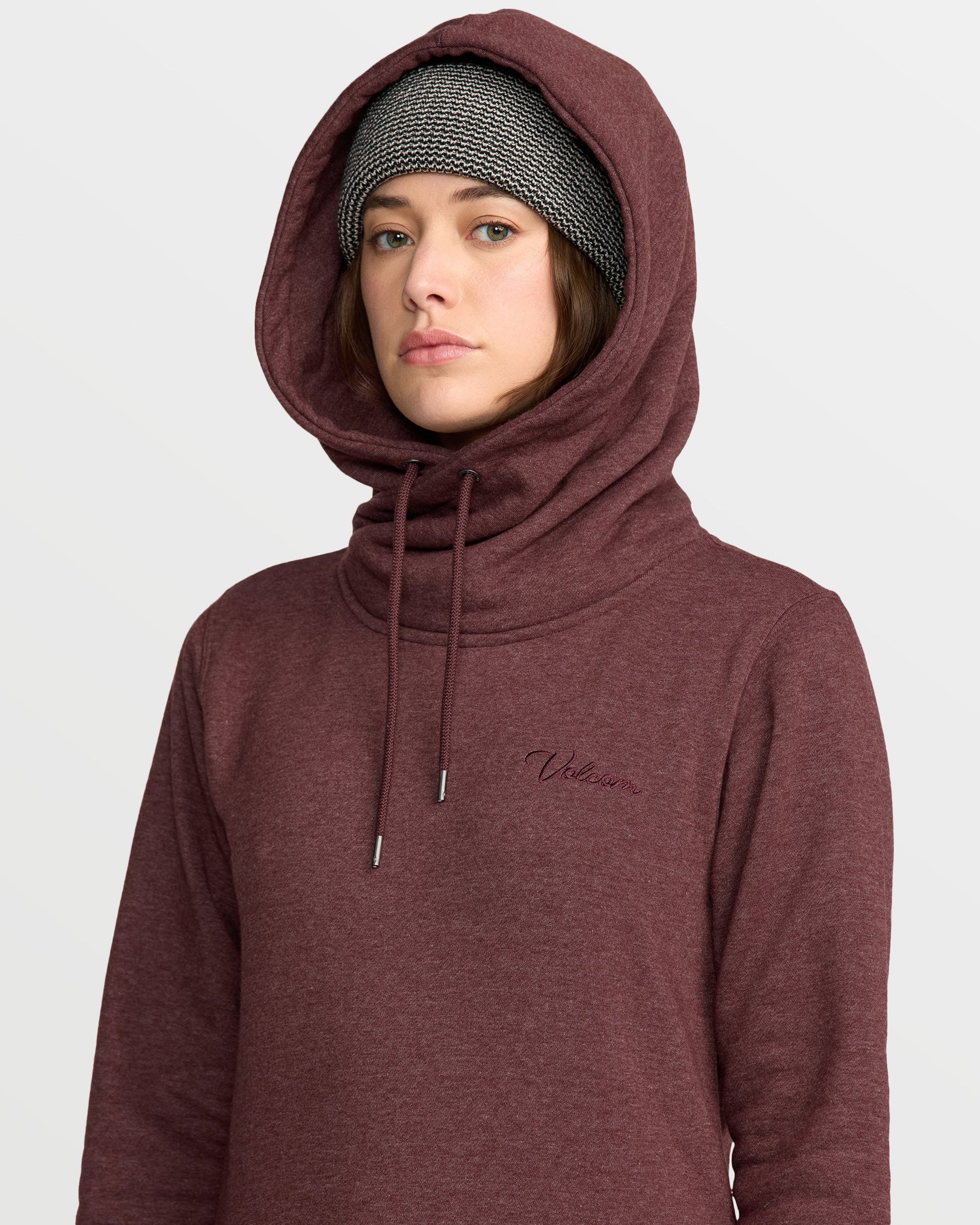 Women's Tower Pullover Fleece-Oxblood-Volcom