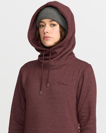 Women's Tower Pullover Fleece-Oxblood-Volcom