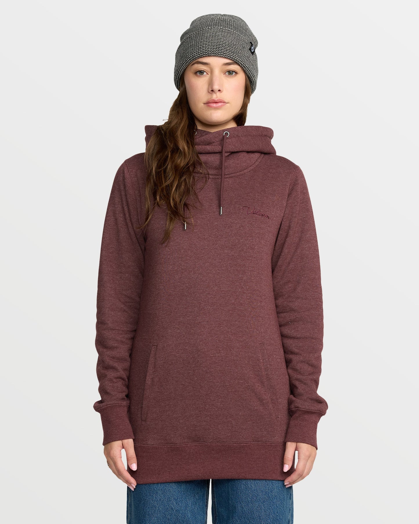 Women's Tower Pullover Fleece-Oxblood-Volcom