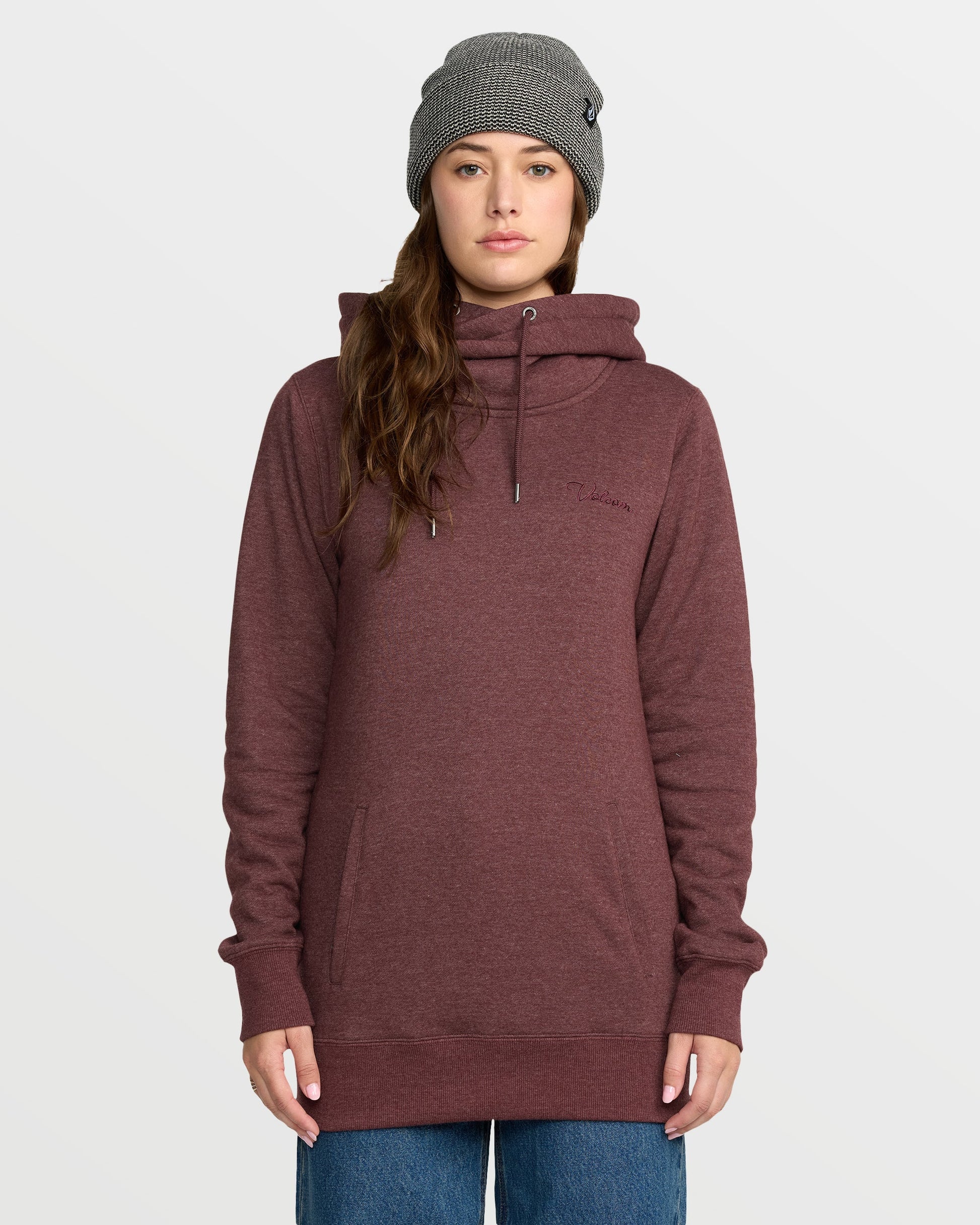 Women's Tower Pullover Fleece-Oxblood-Volcom
