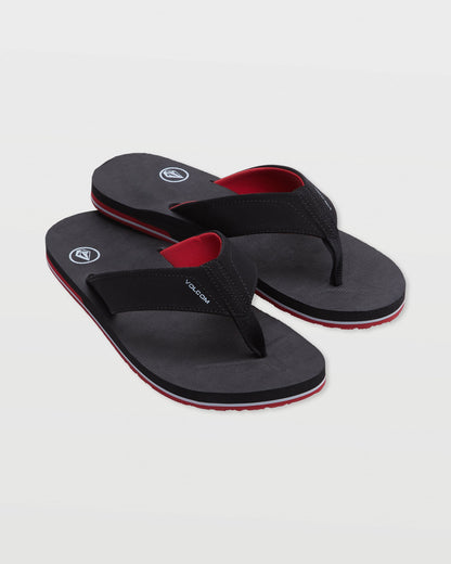 Men's Victor Sandals-Black/Red-Volcom