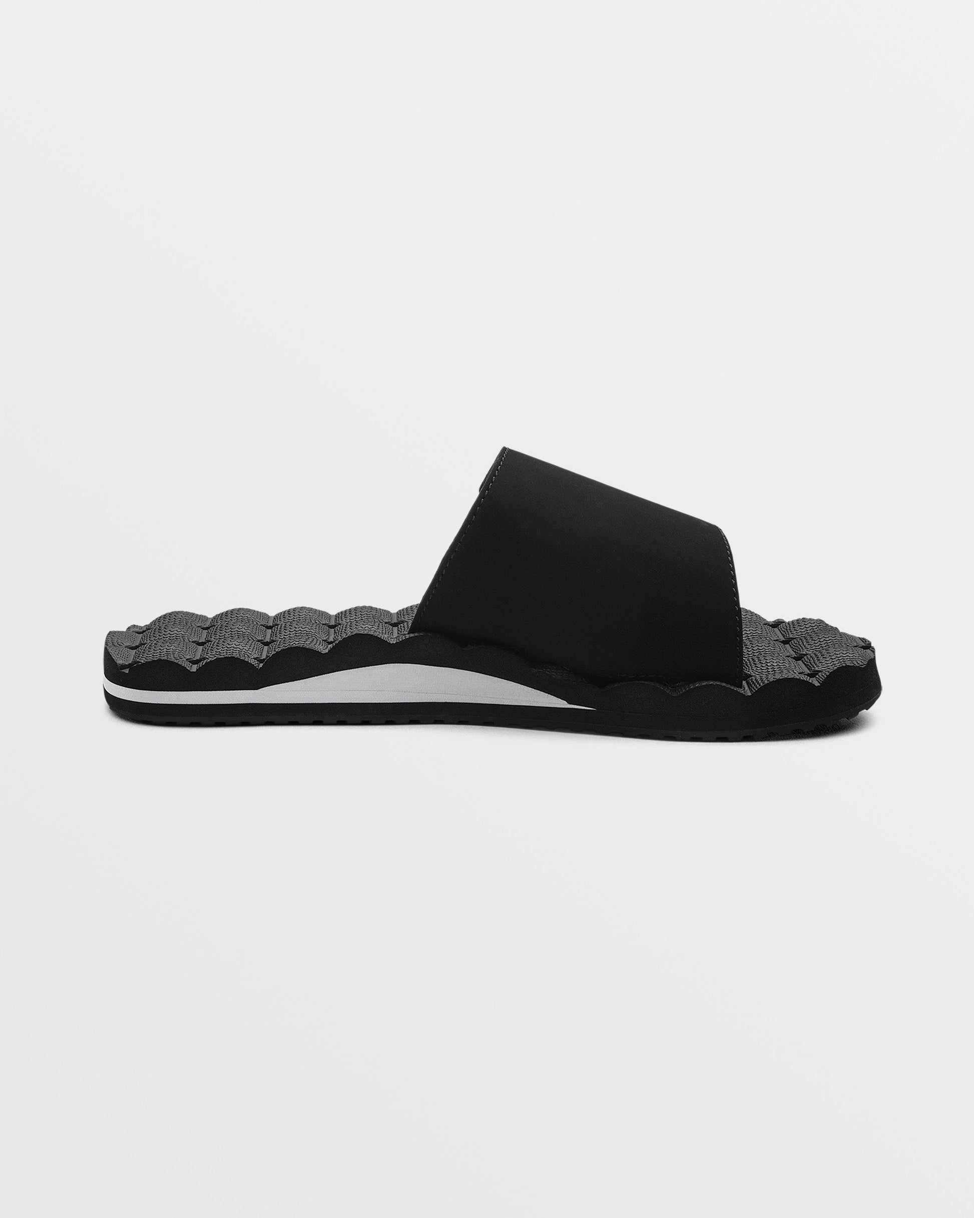 Men's Recliner Sandals Slides-Black/White-Volcom