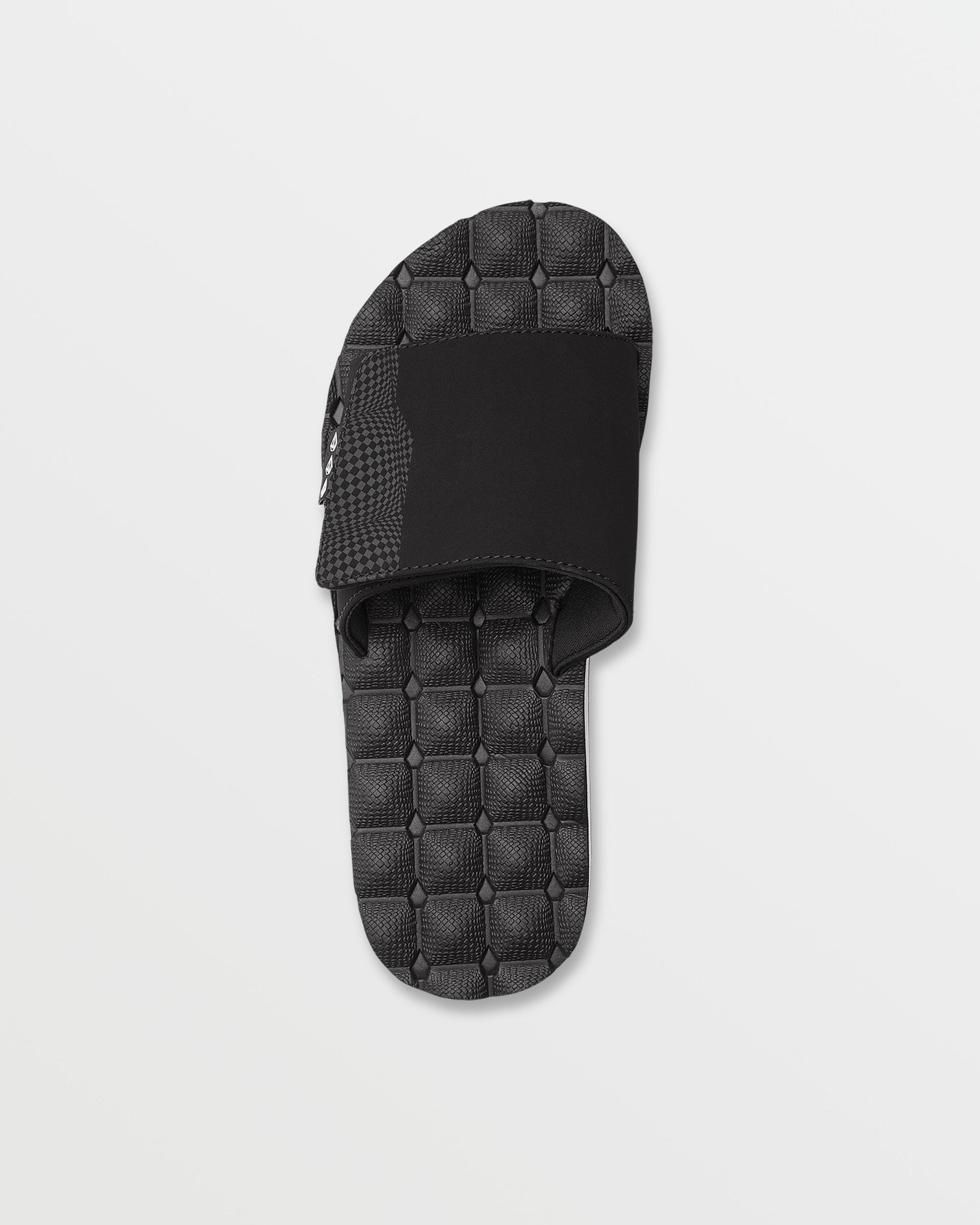 Men's Recliner Sandals Slides-Black/White-Volcom