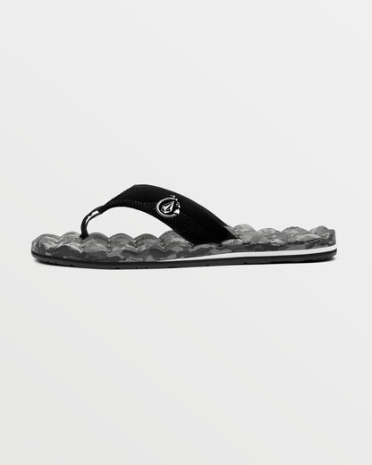 Men's Recliner Hawaii Sandals-Black/White-Volcom