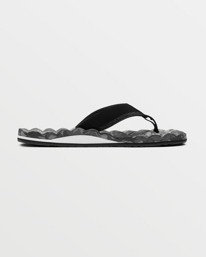 Men's Recliner Hawaii Sandals-Black/White-Volcom