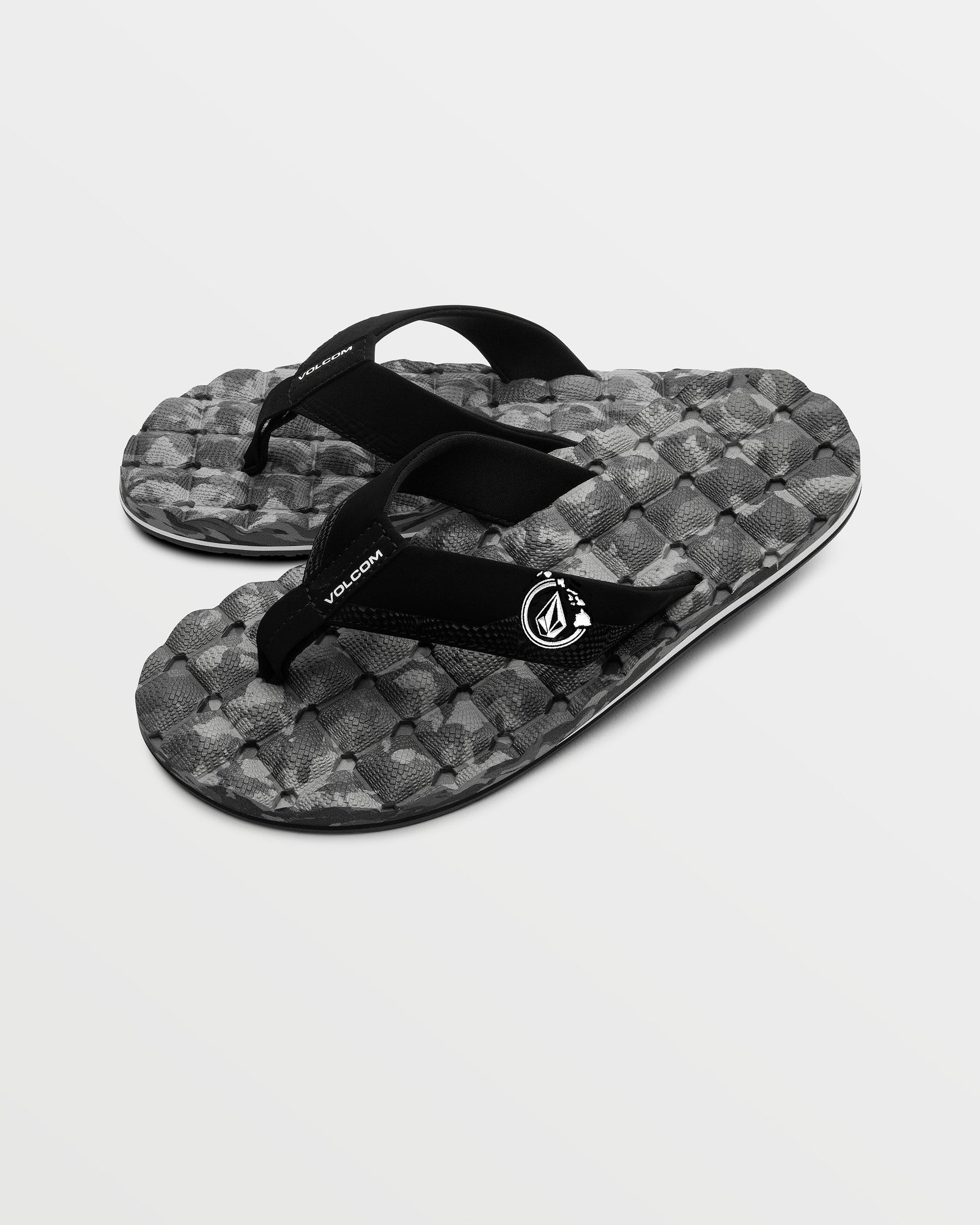 Men's Recliner Hawaii Sandals-Black/White-Volcom