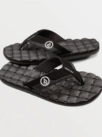 Big Kids' Recliner Sandals-Black/White-Volcom